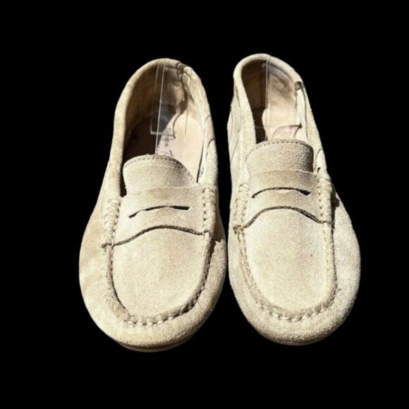 🌻Enzo Tesoti 82585 Light Khaki Tan Suede Penny Loafers Driving Shoes Size 40 - Picture 2 of 10